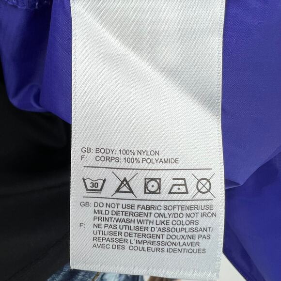 Reebok (L) Purple Pink Gray Color Block Hood Windbreaker Jacket Zip Up - Picture 9 of 9